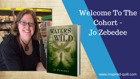A blog feature image showing a headshot of author Jo Zebedee and a 3D render of her book with the title 'Welcome To The Cohort Jo Zebedee' over the top