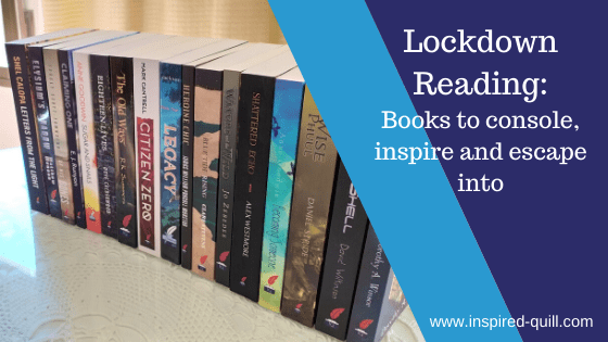 A blog feature image showing a line of Inspird Quill books with the title 'Lockdown Reading' over the top