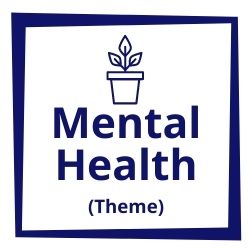Square image of line-art plant atop the words 'Mental Health (Theme)'